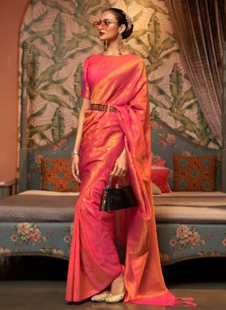 Pink RAJTEX KAAFILA Heavy Wedding Wear Silk Designer Latest Saree Collection 249006